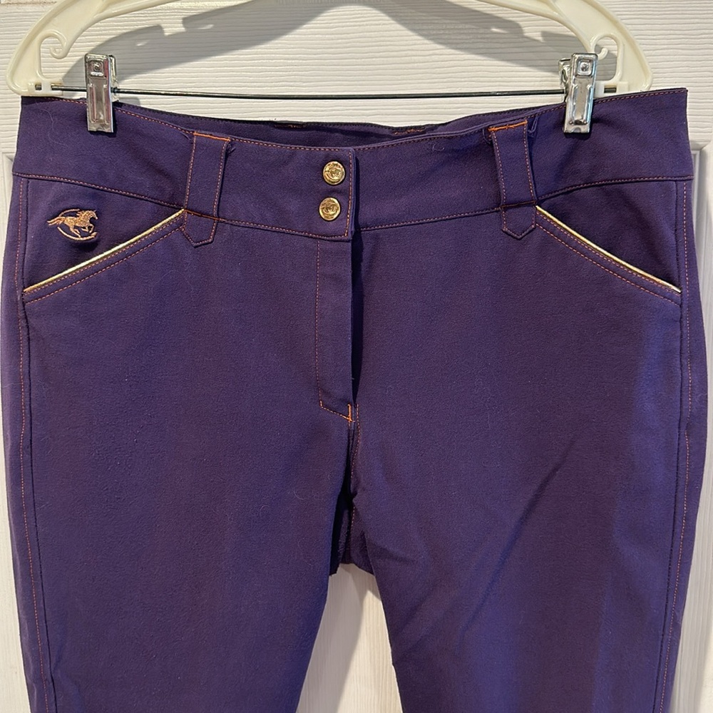 Piper by SmartPak purple and ROSE GOLD breeches 34